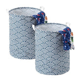 Kuber Industries Laundry Basket For Clothes|Foldable Laundry Hamper|Basket For Toys, Dirty clothes, Storage "45 LTR"-Pack of 2 (Blue)